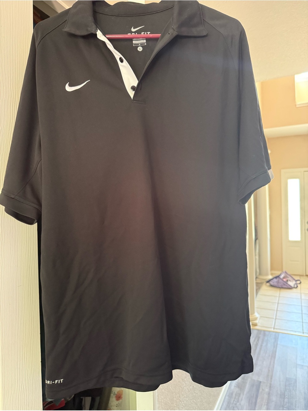 Nike Black Polo with White Contrast Placket
